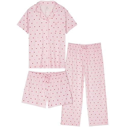 US Angels Girls Ultra Soft Button Down Pajamas, 3 Piece Pajama Set, pjs for teen girl, Size 7-16 thumbnail 6