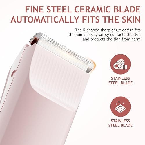 Depilatore Bikini per Donne - Rasoio Elettrico a Doppia Testa 2 in 1 - Rimozione Sicura dei Peli su Corpo, Viso, Mento, Parte Pubica, Ascelle e Gambe, Ricaricabile USB（Non impermeabile） thumbnail 5