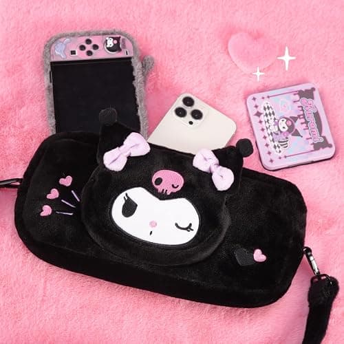 Kuitmor Fuzzy Crossbody Bag Compatible with Switch/OLED and Other Little Accessories, Large Capacity Switch Travel Carrying Case with 2 Removable Shoulder Strap thumbnail 5