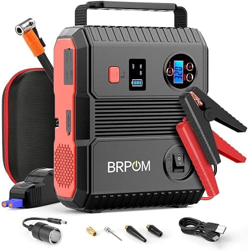 Car Jump Starter with Air Compressor, 150PSI 8000A Peak 24000mah (Up to All Gas or 8.0L Diesel Engine, 50 Times) Portable Jump Starter 12V Auto Battery Jump Pack QC 3.0 with 160W DC Out - Image 1