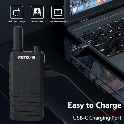 Retevis RT22P,New Version of RT22(2.0),Rechargeable Walkie Talkies for Adults,Compact FRS Two-Way Radios,VOX Handsfree,1620mAh Large Battery,USB C Charger,2 Way Radio for Small Store Hotel(4 Pack) thumbnail 3