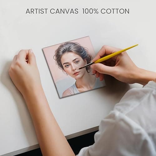 Belle Vous 24 Pack Blank Canvas - 15 x 15cm (6 x 6 inches) - Pre Stretched Canvas Panel Boards - Suitable for Acrylic and Oil Painting Also for Sketching and Drawing thumbnail 5