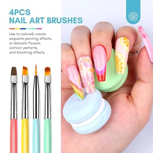 SAVILAND 6PCS Nail Art Brushes Set – Multifunctional Nail Brushes for Nail Art Nail Design Brush Gel Nail Brush for Nail Extension Nail Art Liner Brush 3 Sizes Dotting Tools for DIY Christmas Gift thumbnail 3