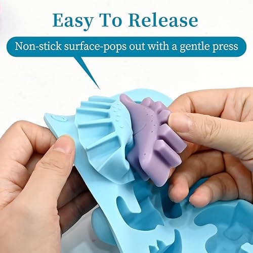 Dinosaur Silicone Mold, 2 Pcs Dinosaur Chocolate Molds, 16 Cavity Dinosaurs Molds Silicone for Chocolate, Candy, Ice Cubes, Jelly, Jello, Pudding, Cake Decorations, Cookies, Soaps thumbnail 6