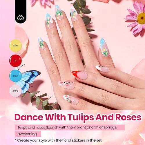 Beetles 36 Colors Gel Polish Set - Petal Symphony Collection, 40 Pcs Pastel Gel Polish Set Pink Red Green Blue Color Gel with Base&Glossy Matte Top Coat UV LED Nail Art thumbnail 5