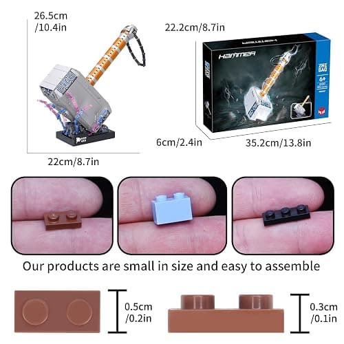 SZRUIZITEC 975PCS Thor Battle Hammer Building Blocks Toys,Creative Super Hero Building Set, Best Gift for 6+ Boys, Girls or Adults thumbnail 4