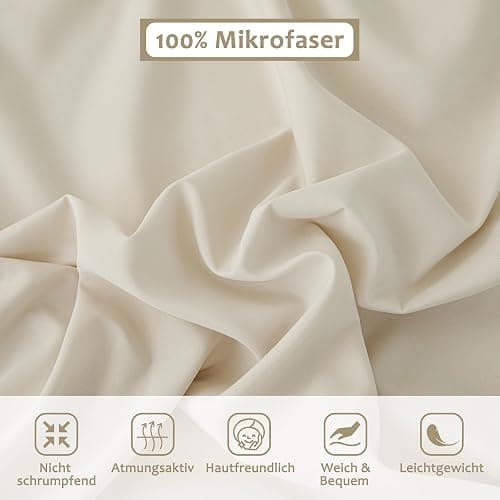 TOCOMOA Rüschen Bettwäsche 135x200 Mädchen, Aesthetic Bettwäsche-Sets Mikrofaser, Öko-Tex Zertifiziert, Weich Beige Bettbezug mit Reißverschluss, Kopfkissenbezug 80x80cm thumbnail 4