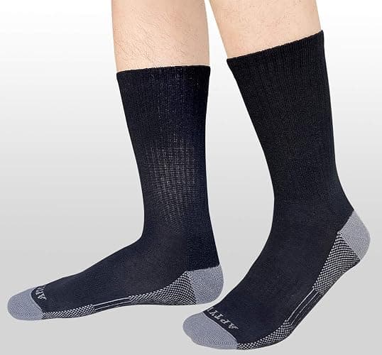 APTYID Men's Moisture Wicking Cushioned Crew Work Boot Socks (4-6 Pairs) thumbnail 7