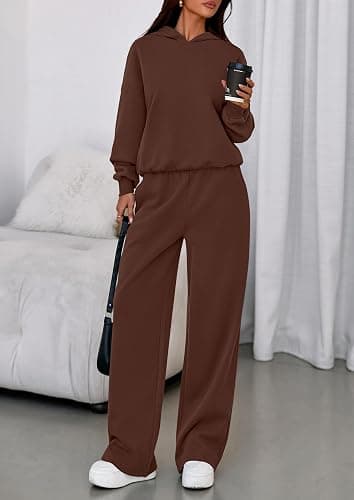 PRETTYGARDEN Womens Sweatsuits 2 Piece Set 2025 Casual Winter Long Sleeve Hoodie Loose Wide Leg Sweatpants Fall Tracksuit thumbnail 5