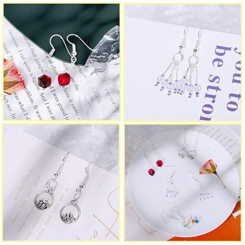 600Pcs Hypoallergenic Earring Hooks, Silver Earring Making Kit, Supplies with Earring Backs and Jump Rings for Jewelry Making (Silver) thumbnail 2