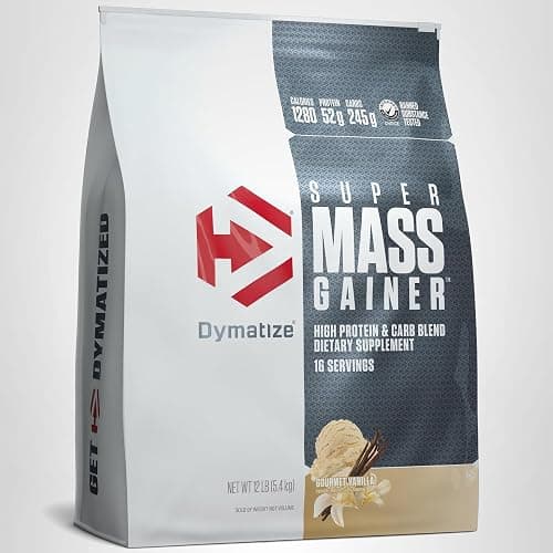 Dymatize Super Mass Gainer Protein Powder, Gourmet Vanilla, 52g Protein, 1g Creatine, 1280 Calories, 10.7g BCAAs, 245g Carbs, Contains Whey Protein Powder, Isolate, and Casein (8 Servings) thumbnail 9