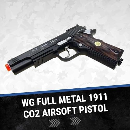 500 fps new full metal wg airsoft m 1911 gas co2 hand gun pistol w/ 6mm bb bbs(Airsoft Gun) thumbnail 6