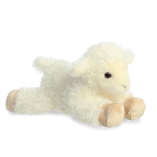 Aurora® Adorable Mini Flopsie™ Luna Lamb™ Stuffed Animal - Mini Companions Ready for Playful Adventures - for Kids All Ages, Toddlers, Adults, and Families - White 8.5 Inches - Image 1