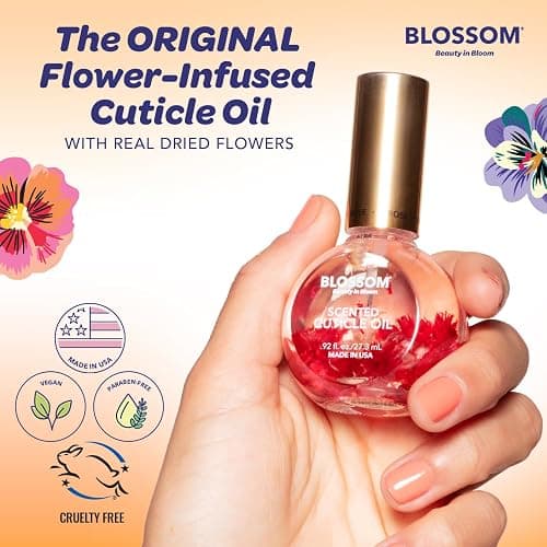 Blossom Cuticle Oil for Nails, Hydrating, Moisturizing, Scented Nail Oil Cuticle Care, Infused with Real Flowers, Made in USA, 0.5 fl. oz, Amazon Exclusive, Coconut thumbnail 3
