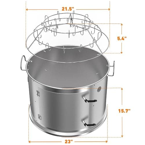 onlyfire Stainless Steel BBQ Cooking Smoking Attachment Rib Hanging System | Fits for Weber 22 inch Kettle Grills, Turns Your Kettle into Smoker thumbnail 3