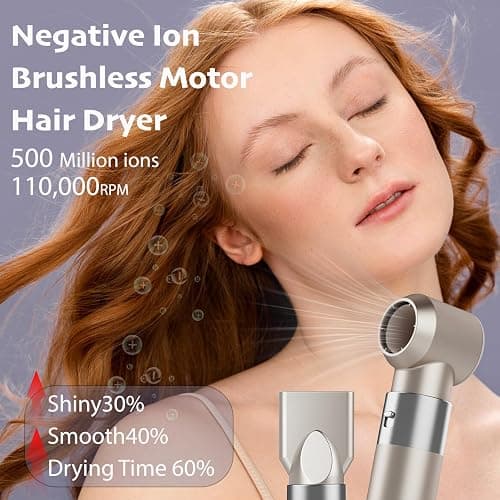 6-in-1 Ionic Hair Dryer Brush, Hot Air Styler 110,000 RPM High-Speed Frizz-Free Auto Wrap Curlers, Blow Dryer Multi Air Styler Wrap for Fast Drying Straightening Volumizing Curling Styling thumbnail 5