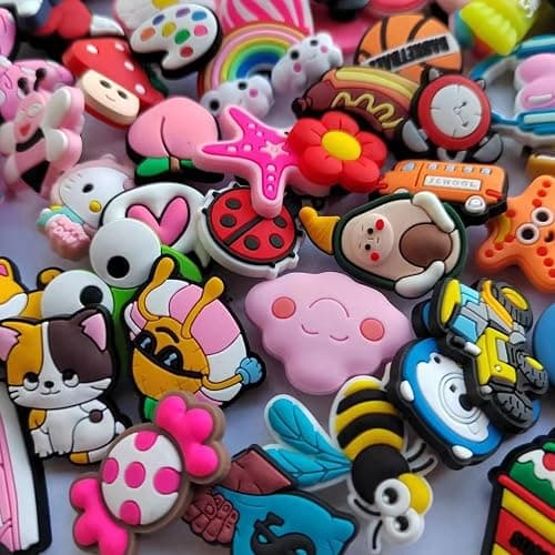 Random 30 50 100 pcs Shoe Charms,Cute Different Shoe Accessories for Boy Girls Women Men,Charms for Shoes Wristband Decoration, Halloween Christmas Birthday Party Gifts - Cute 30 Pcs thumbnail 4