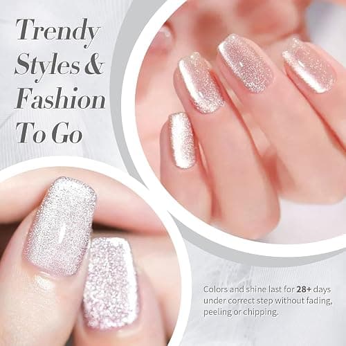 Born Pretty Cat Magnetic Eye Gel Nail Polish, Iridescent Glitter Super Shine NailGel Polish Soak Off Led Gel Polish Art Gel Manicure Nail Salon DIY Gifts 15ML thumbnail 4