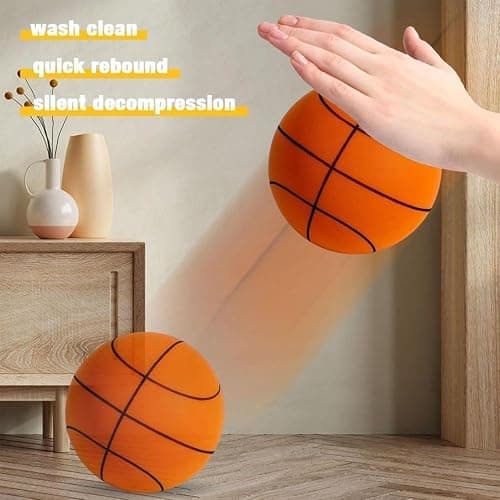 YUEOL Silent Basketball Size 7 (29.5") - Upgraded Version Quiet Foam Basketball Indoor Training Ball, Highly Bounce Quiet Foam Ball,Indoor Training and Without Noise thumbnail 4