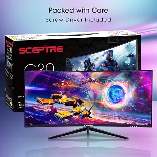 Sceptre 30-inch Curved Gaming Monitor 21:9 2560x1080 Ultra Wide/ Slim HDMI DisplayPort up to 200Hz Build-in Speakers, Metal Black (C305B-200UN1) thumbnail 6