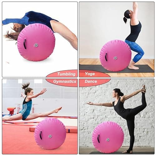 KIASTER Air Roller Inflatable Tumbling Gymnastics Mat Air Roll Barrel Tumble Track Back handspring Mat for Gymnastics Yoga Training Cheerleading Home Use thumbnail 5