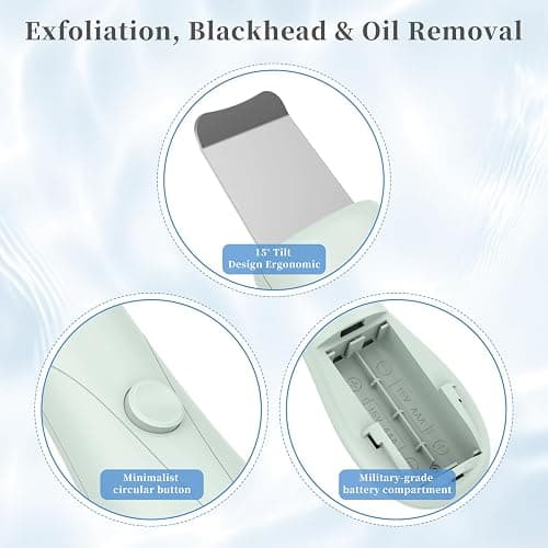 Blackhead Remover Tools, Black Head Remover for Face and Nose, Skin Scrubber Face Spatula Deep Pore Cleaner for Daily Skin Care, Skin Care Tools for Men and Women, Whitehead Removal (Green) thumbnail 4