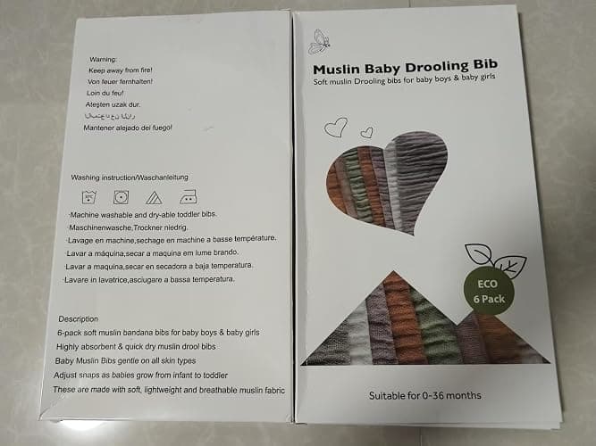 Kewlife gift 6 Stück Lätzchen Baby Musselin Dreieckstuch Baby Halstuch Lätzchen Verstellbare für Junge und Mädche - Sanft-Rosa thumbnail 10