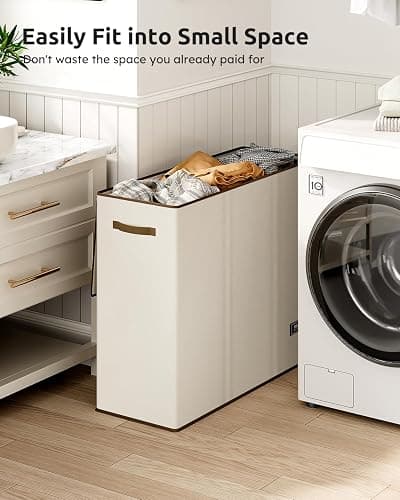 SOLEDI 180L Laundry Hamper 3 Section, Extra Large Laundry Hamper with Lid, Dirty Clothes Hamper with Sturdy Handle, Large Laundry Basket Organizer for Laundry Room, Bedroom, Hampers for Laundry thumbnail 6
