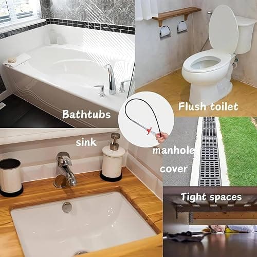 76 Inch Drain Snake with Flexible Grabber Claw - Flexible Grabber Tool for Hair Clogs, Plumbing Auger for Sink, Tub, and Pipe Clog Remover thumbnail 9
