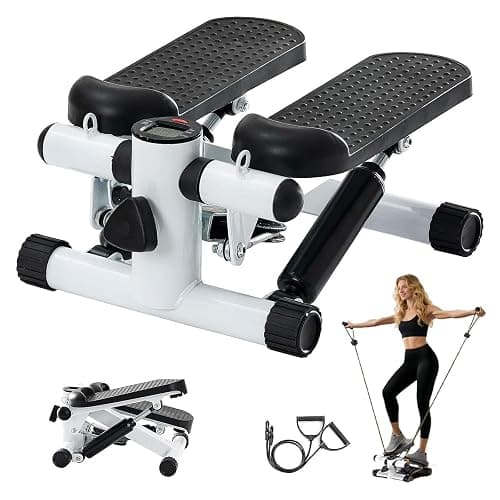 Steppers for Exercise at Home, Mini Stepper with Resistance Bands - Quiet, 360LBS Weight Capacity Portable Stair Stepper for Buttocks Lifting & Body Shaping, Compact Fitness Stepper for Small Spaces - Image 1