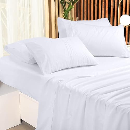 Utopia Bedding Full Sheet Set 4 Piece Bed Sheets for Full Size Bed, Hotel Luxury, Extra Soft, Cooling Bed Sheets - Wrinkle, and Fade Resistant (White) thumbnail 2
