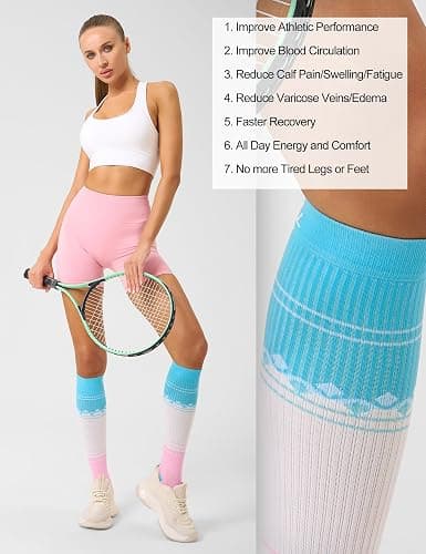FITRELL 3 Pairs Compression Socks for Women and Men 20-30mmHg-Circulation Support Socks thumbnail 6