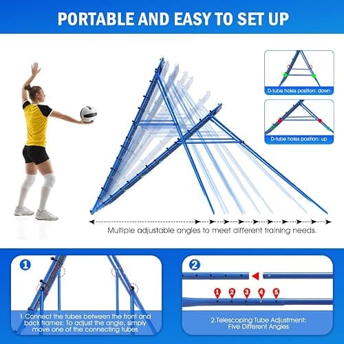 Volleyball Baseball Rebounder Net, Softball Rebounder Pitchback Net Quick Adjustments, Quick Adjustments Lacrosse Bounce Back Practice Equipment, Ideal for Outdoor Indoor and Backyard Training thumbnail 2