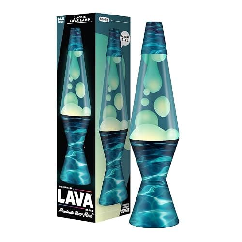 The Original Lava® Lamp - 14.5" Night Swim - Classic Liquid Motion Lamp - White Wax and Blue Liquid - Item #2095 (Amazon Exclusive) - Image 1