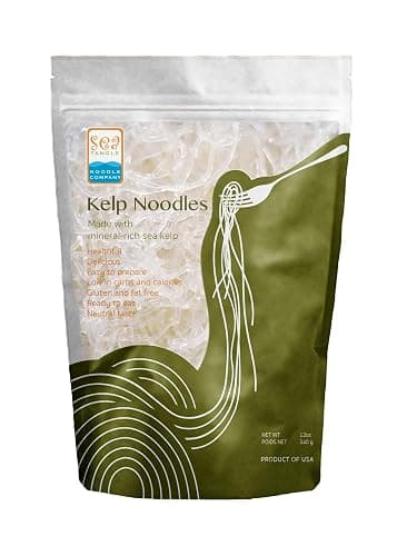 Sea Tangle Kelp Noodles (12oz) - Low Calorie Asian Noodles for Healthy Noodle Dishes - Gluten Free, Keto Noodle Sub for Rice Noodles, Glass Noodles, Pad Thai Noodles, Vermicelli - Image 1