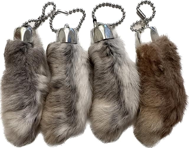 Dangerous Threads Rabbit Rabbits Foot Keychain White/Natural 4 Pcs - Image 1