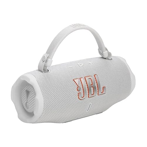 JBL Charge 6 - Portable Waterproof & Drop-Proof Bluetooth Speaker, Bold Pro Sound with AI Sound Boost, 28Hrs of Playtime, Built-in powerbank & Comes with a Sturdy/Removable Carrying Strap (White) thumbnail 6