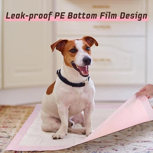 Tivcck Puppy Pads,Disposable Puppy Training Pads,Super Absorbent Leak-Proof Dog and Puppy Pet Training Pads,Pink Puppy Pads for Puppies,Dogs,Cats,Rabbits(24" X 24" - 40PCS) thumbnail 6