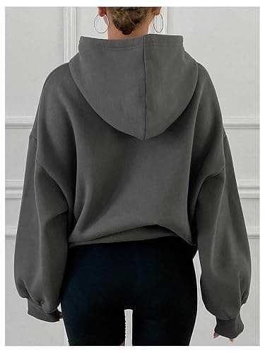 SOLY HUX Oversized Hoodies for Women Bow Print Hooded Sweatshirt Drop Shoulder Long Sleeve Loose Pullover Top thumbnail 2