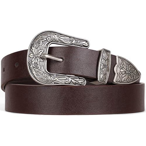 Ssumday Women's Western Leather Belt，Adjustable Soft Leather Fashion Belt for Jeans & Dresses thumbnail 7