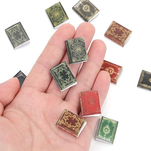 Molain Miniatures Dollhouse Books, 1:12 Scale Mini Books, Model Decoration for Dollhouse Accessories Boys and Girls Play Entertainment Supplies (12 Pcs) thumbnail 6