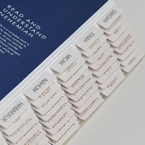 UPAFEXXI-Laminated Bible Tabs with Book Summaries(Gold Foil Embossed Lettering), Bible Tabs for Women and Men, Reposition Large Print Stickers, Easy to Read, 80Chapters Labels for Easy Navigation thumbnail 2