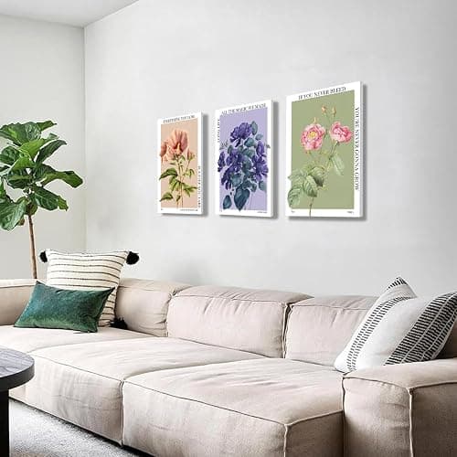 yulihaz Vintage Taylor Flower Wall Art Taylor Colorful Botanical Posters Prints Set of 3 Floral Canvas Wall Decor You're On Your Own Kid Pictures for Bedroom Living Room Framed 12x16 inch - canvas 12x16 inch - Flower thumbnail 4