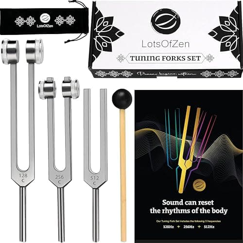 Tuning Forks for Healing Set (128Hz, 256Hz, 512Hz) — Essential Yoga and Meditation Accessories & Sound Therapy Devices - Image 1