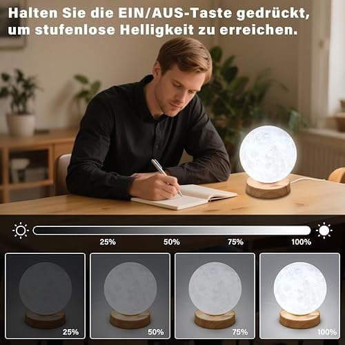 Hiloshine Tageslichtlampe,Simulation von Tageslicht,10.000 Lux Tageslichtlampen,UV-freie LED Tageslichtleuchten Tageslichtleuchte mit 3 Farbtemperaturen,Dimmer und Timer Daylight Lamp thumbnail 3