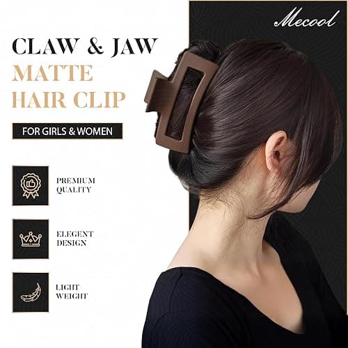 Mecool 8 Pcs Hair Claw Clips for Women Ponytail Holder Headwear Hair styling Accessories for Straight, Curly, Wavy Hair | Non Slip Hair Clips Women | Hair Products | Big Claw Clip Set thumbnail 2