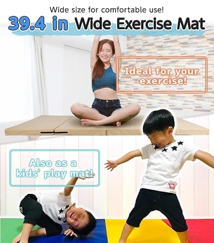 KaRaDaStyle Gymnastics Mat Folding Stretch Mats 71"x39"x2" Exercise Muscle Training Children Play Horizontal Bar Mat Yoga Sports Soundproof Home Use thumbnail 2
