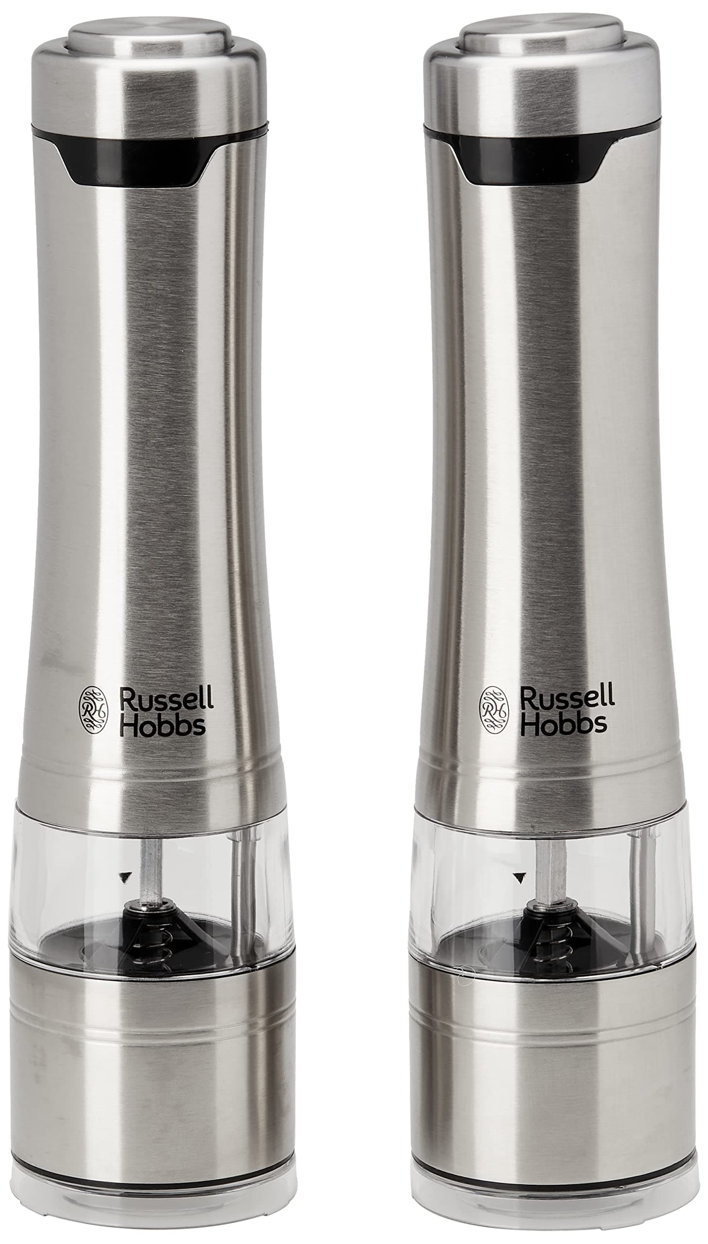 Russell Hobbs RHPK4000 Salt and Pepper Mills, Electric Grinders, One Touch Operation, Brushed Silver - Image 1