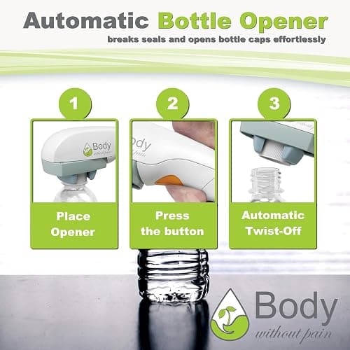 Electric Bottle Opener for Seniors - Automatic Solution for Easy Opening of Water Bottles. Ideal for Weak Hands or Those with Arthritis. Perfect for Soda, Milk, Juice. Battery Powered. thumbnail 4