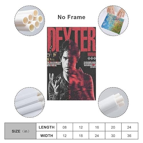 Dexter Movie Poster Canvas Wall Art Print For Room Aesthetic And Decor Poster For Bedroom Living Room Bathroom Kitchen Office Decor 08x12inch(20x30cm) Unframe-style - 08x12inch(20x30cm) - Unframe-style thumbnail 2